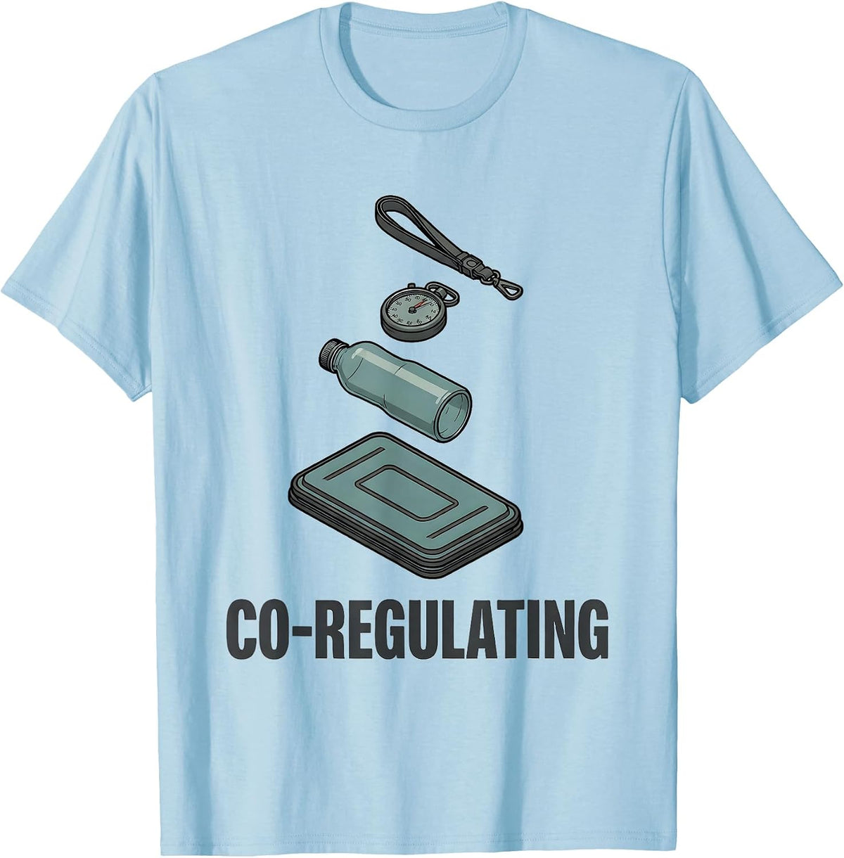 Men's Co-Regulating Mental Health Counselor Therapist Coping T-Shirt - Baby Blue
