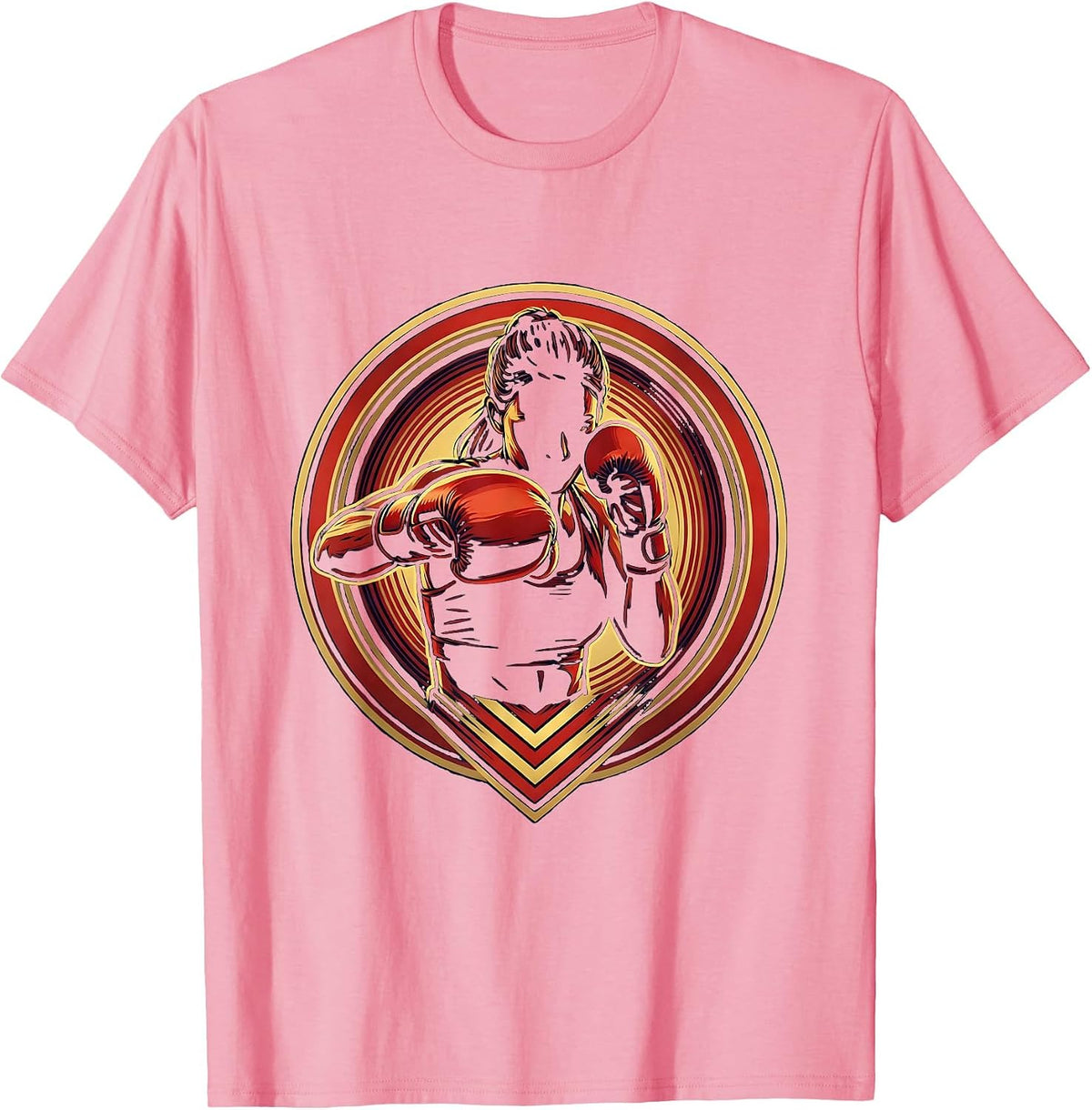Men's Boxer Landing Punch in the Ring Graphic T-Shirt - Pink