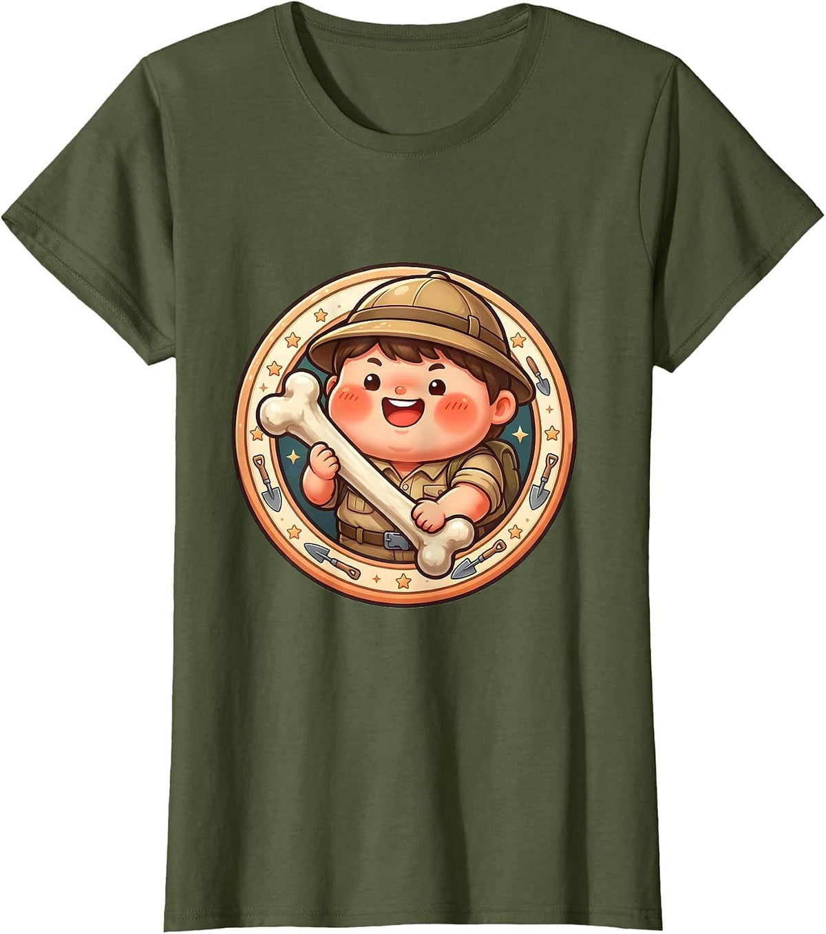 Women's I Found This Humerus Archaeologist Bone Dig T-Shirt - Olive Green