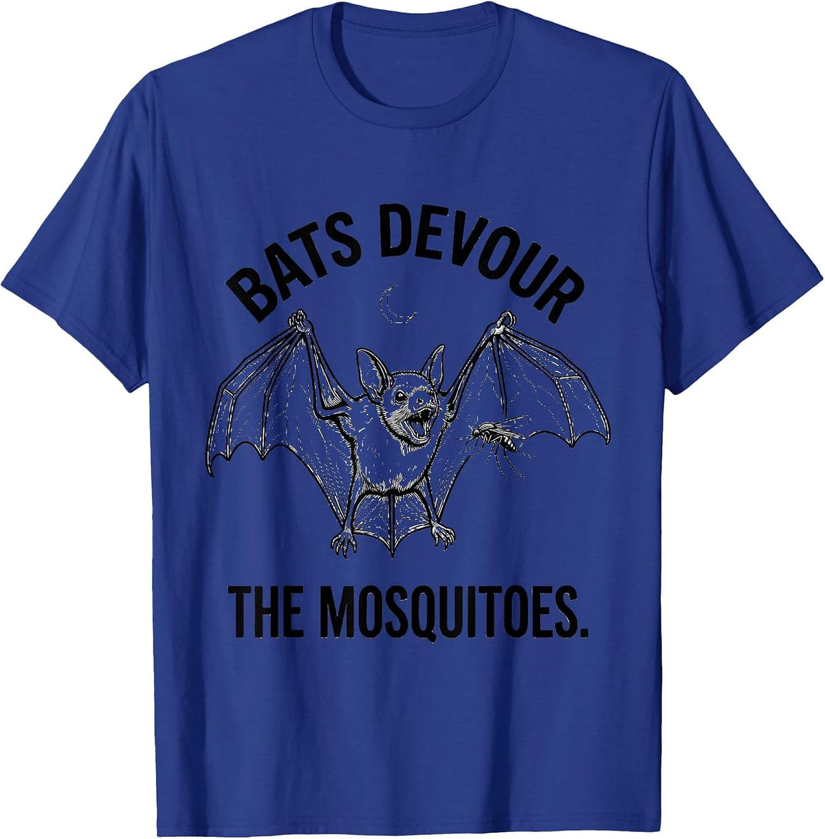 Bats Devour The Mosquitoes Funny Bat Lover Halloween Nature T-Shirt - Royal Blue