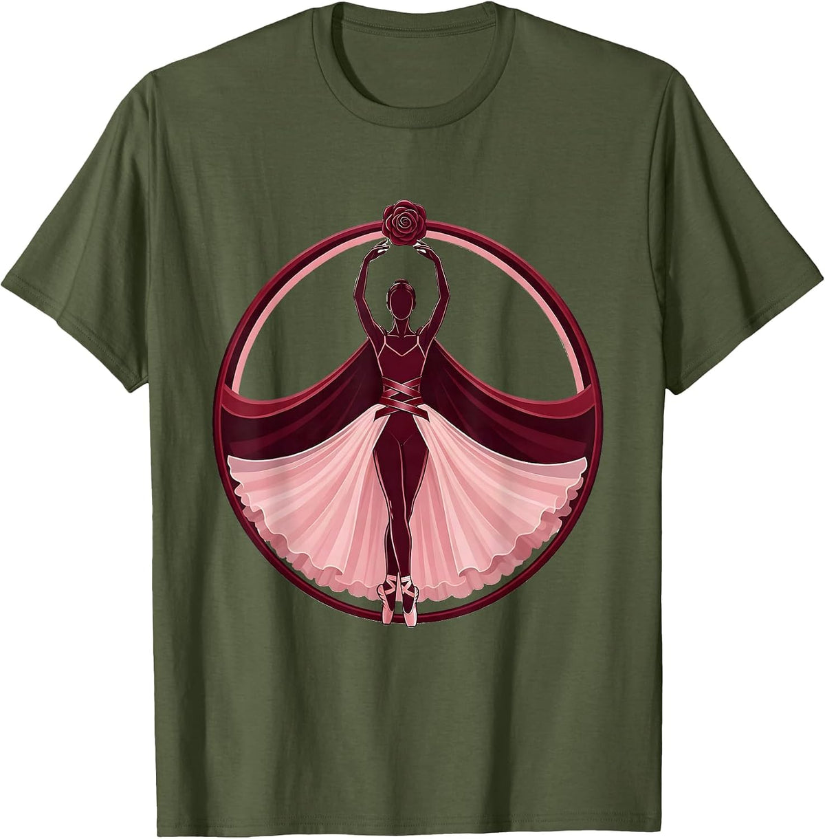 Men's Stylish Cape Silhouette Mimi Graphic Tee T-Shirt - Olive Green