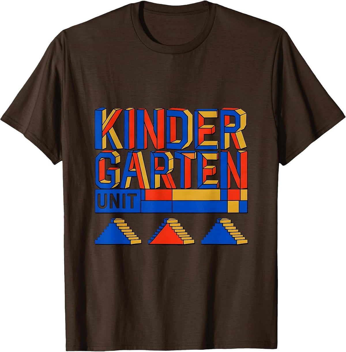Kindergarten Unit Geometric Teacher Humor Preschool T-Shirt - Brown