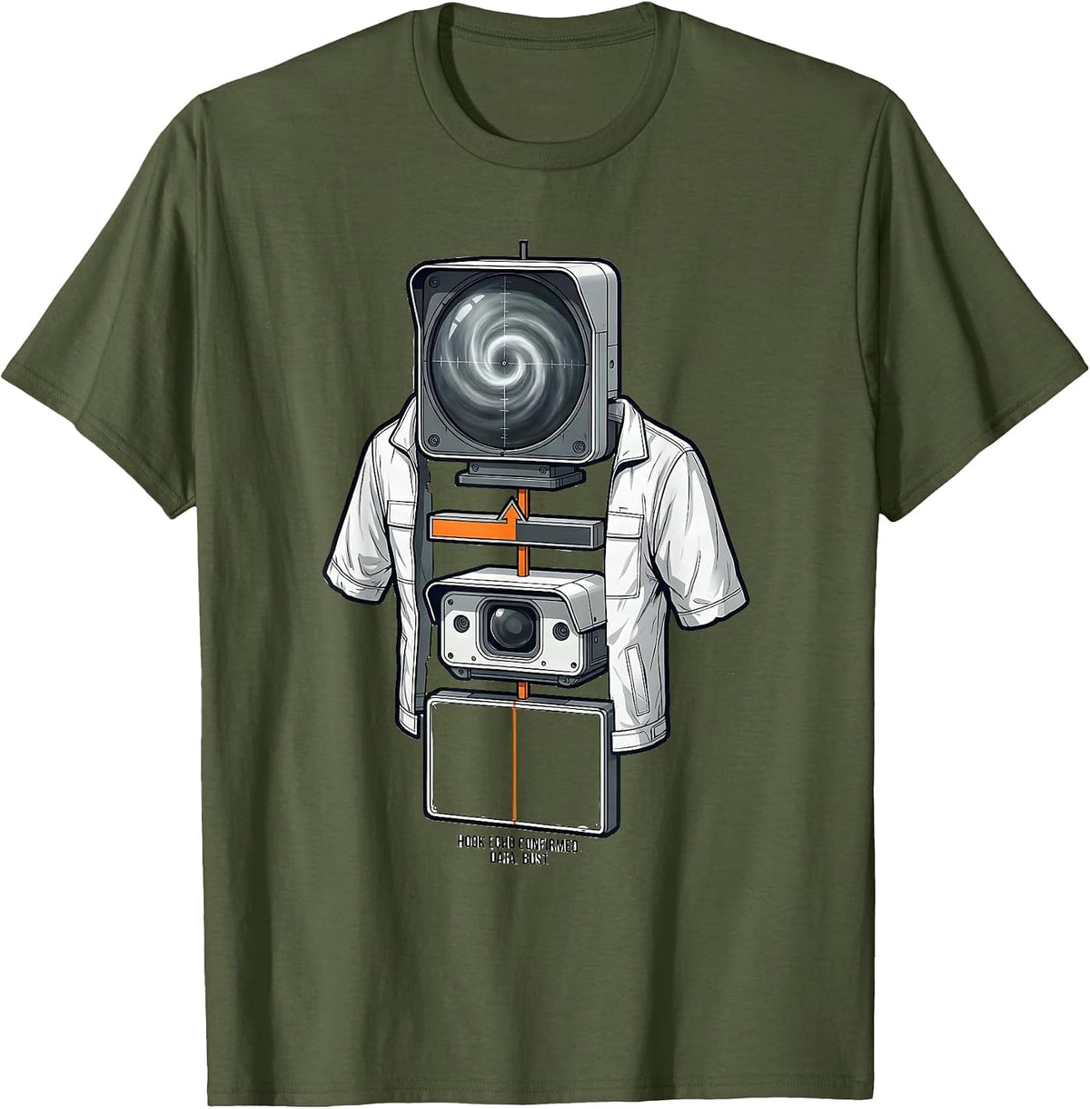 Men's Hook Echo Confirmed Data Bust Storm Chaser Meteorology Humor T-Shirt - Olive Green