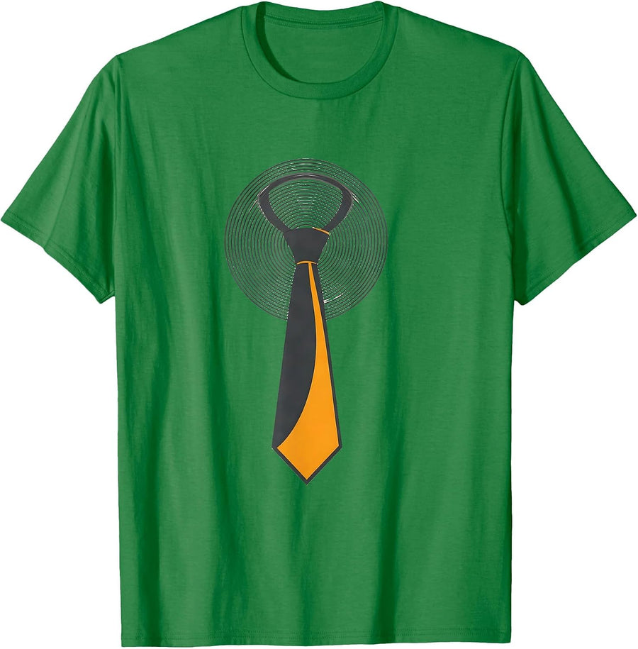 Men's Tornado Funnel Necktie Conceptual Storm Chaser Humor T-Shirt - Kelly Green