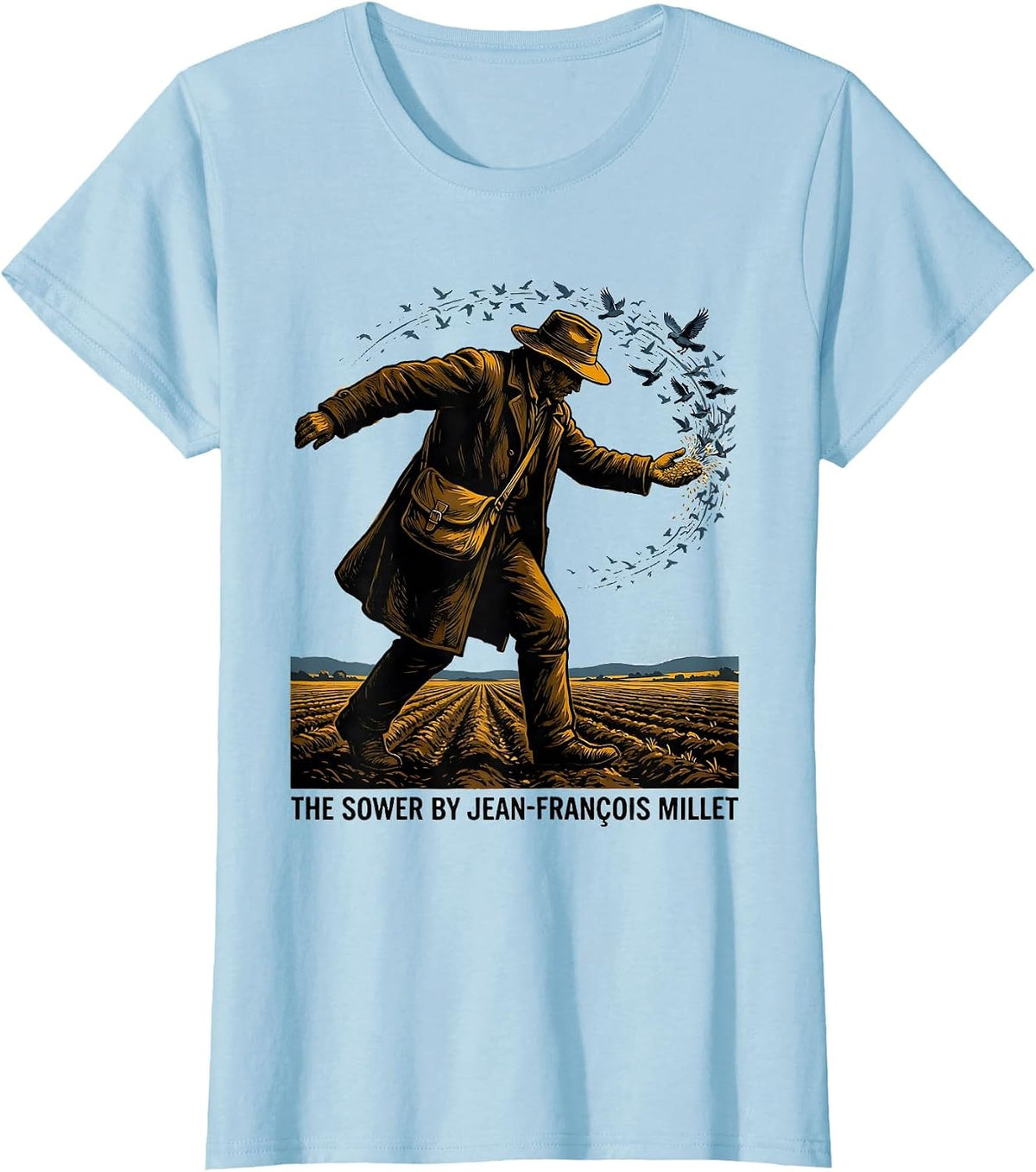 THE SOWER By Jean-François Millet Art History Enthusiast T-Shirt - Baby Blue