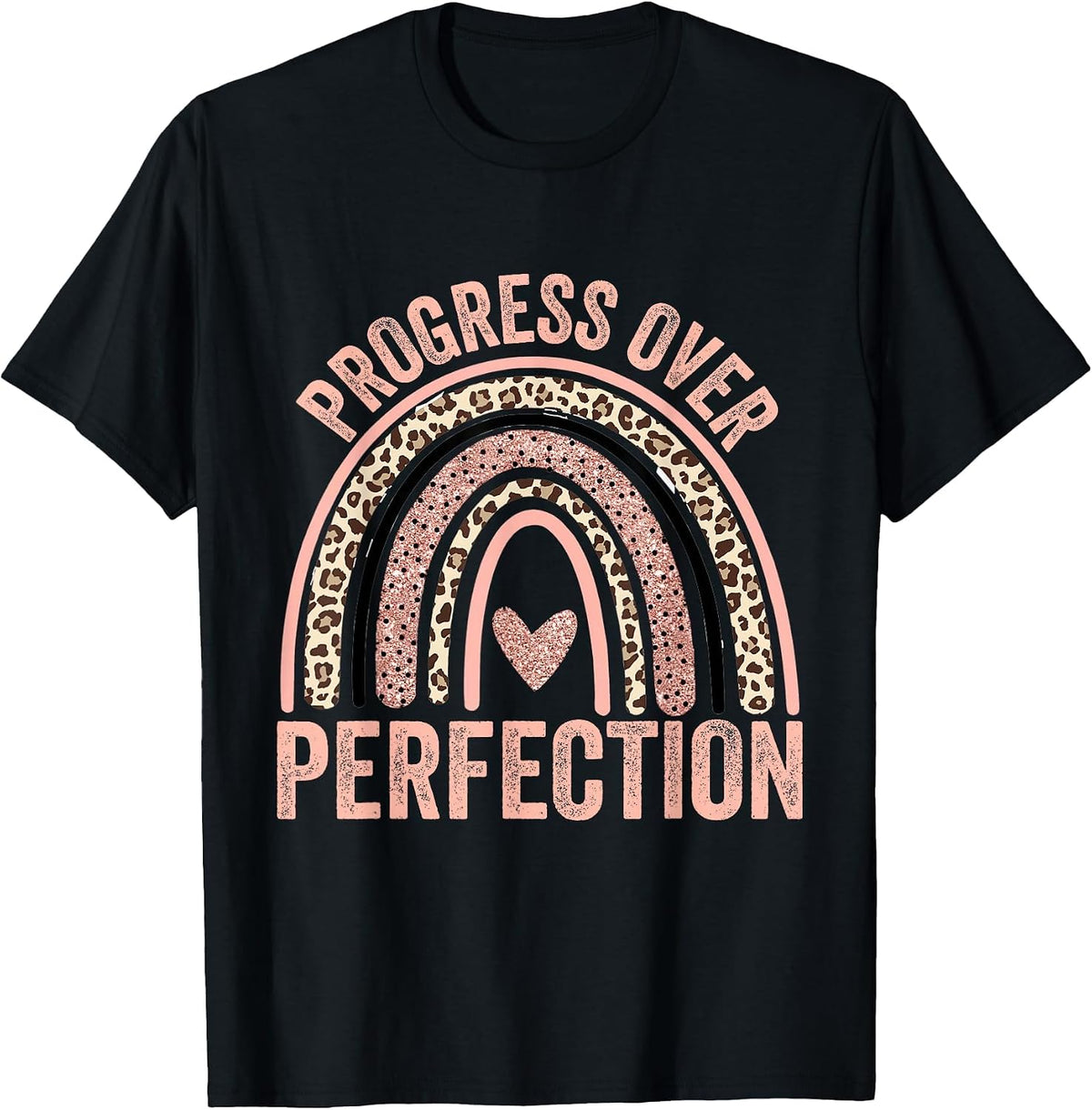 Progress Over Perfection Motivational Back to School Teacher T-Shirt - Black