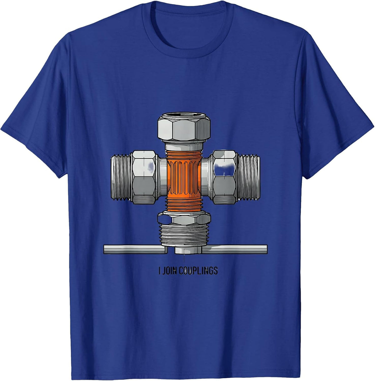 Men's I Join Couplings Funny Plumber Pipefitter Occupational Humor T-Shirt - Royal Blue