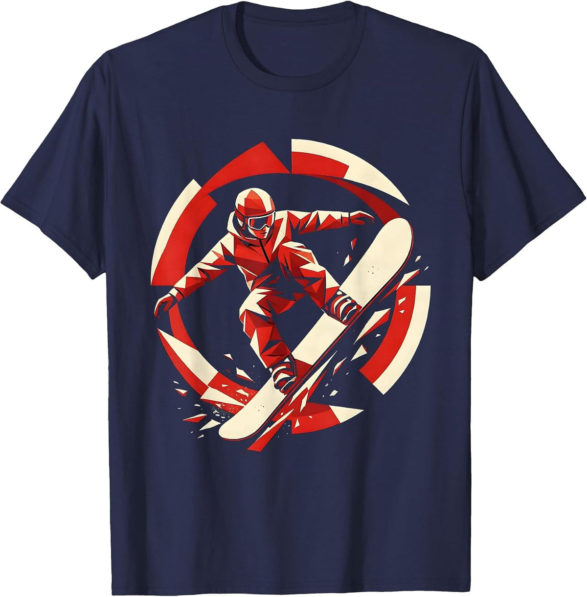 Men's Snowboard 360 Spin Freestyle Rider Graphic T-Shirt - Navy Blue