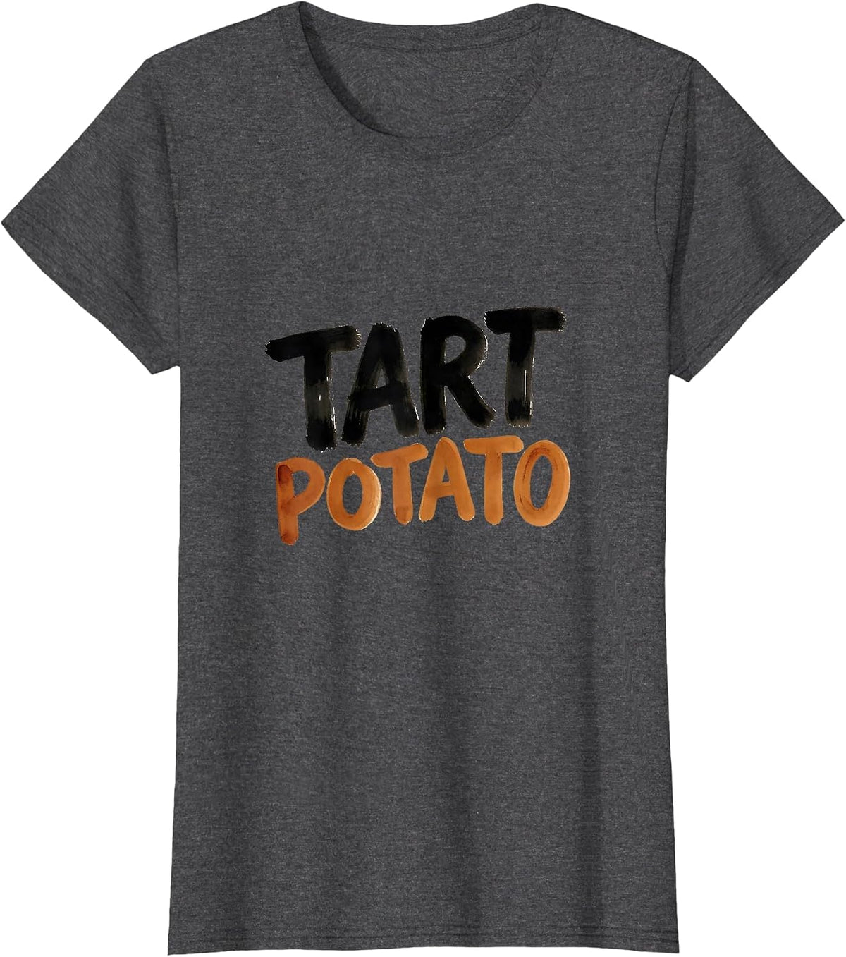 Women's Tart Potato Funny Couples Thanksgiving Matching T-Shirt - Dark Heather Grey