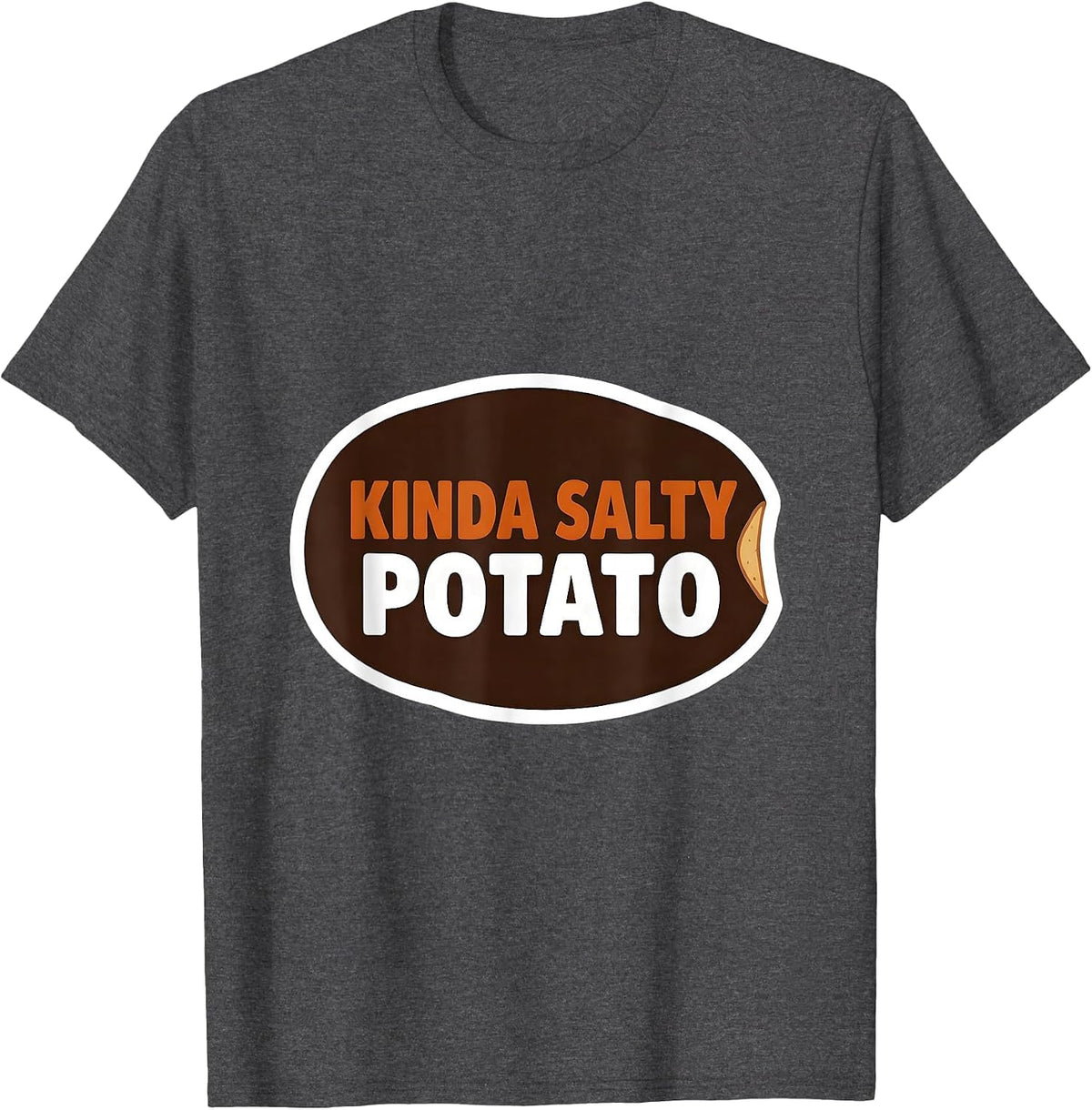 Men's Kinda Salty Potato Funny Grouchy Potato Couple Thanksgiving T-Shirt - Dark Heather Grey