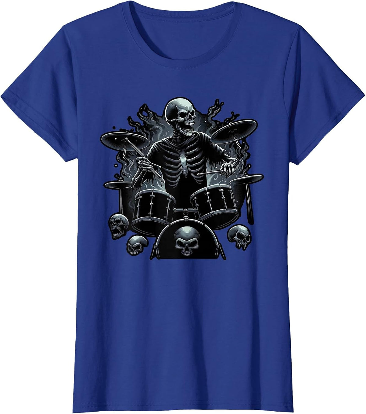 Playing Drums Skeleton Lover for Drummers T-Shirt - Royal Blue