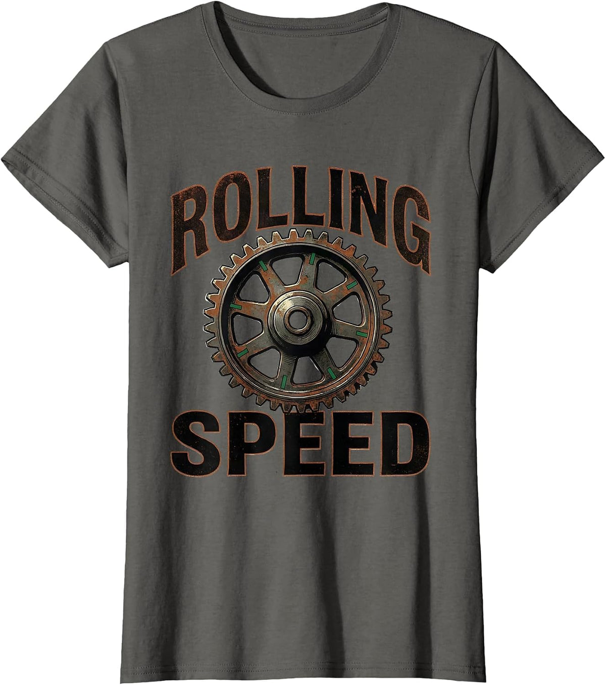 Women's Rolling Speed Vintage Filmmaker Movie Crew Retro Humor T-Shirt - Asphalt Grey