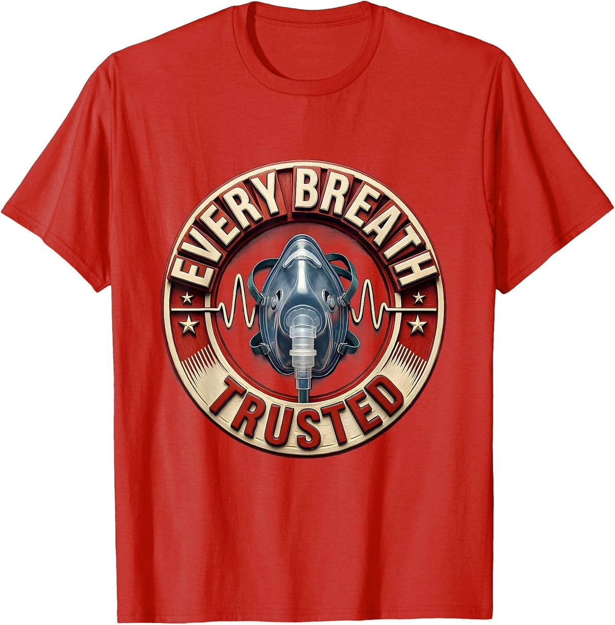 Men's Every Breath Trusted Respiratory Therapist RT Care Week T-Shirt - Red