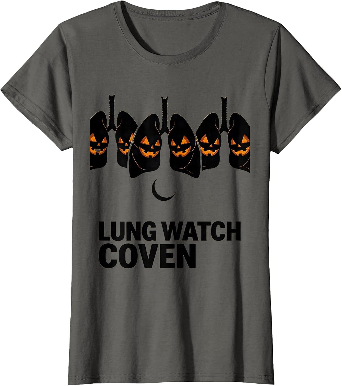 Women's Lung Watch Coven Editorial Conceptual Respiratory Therapist T-Shirt - Asphalt Grey