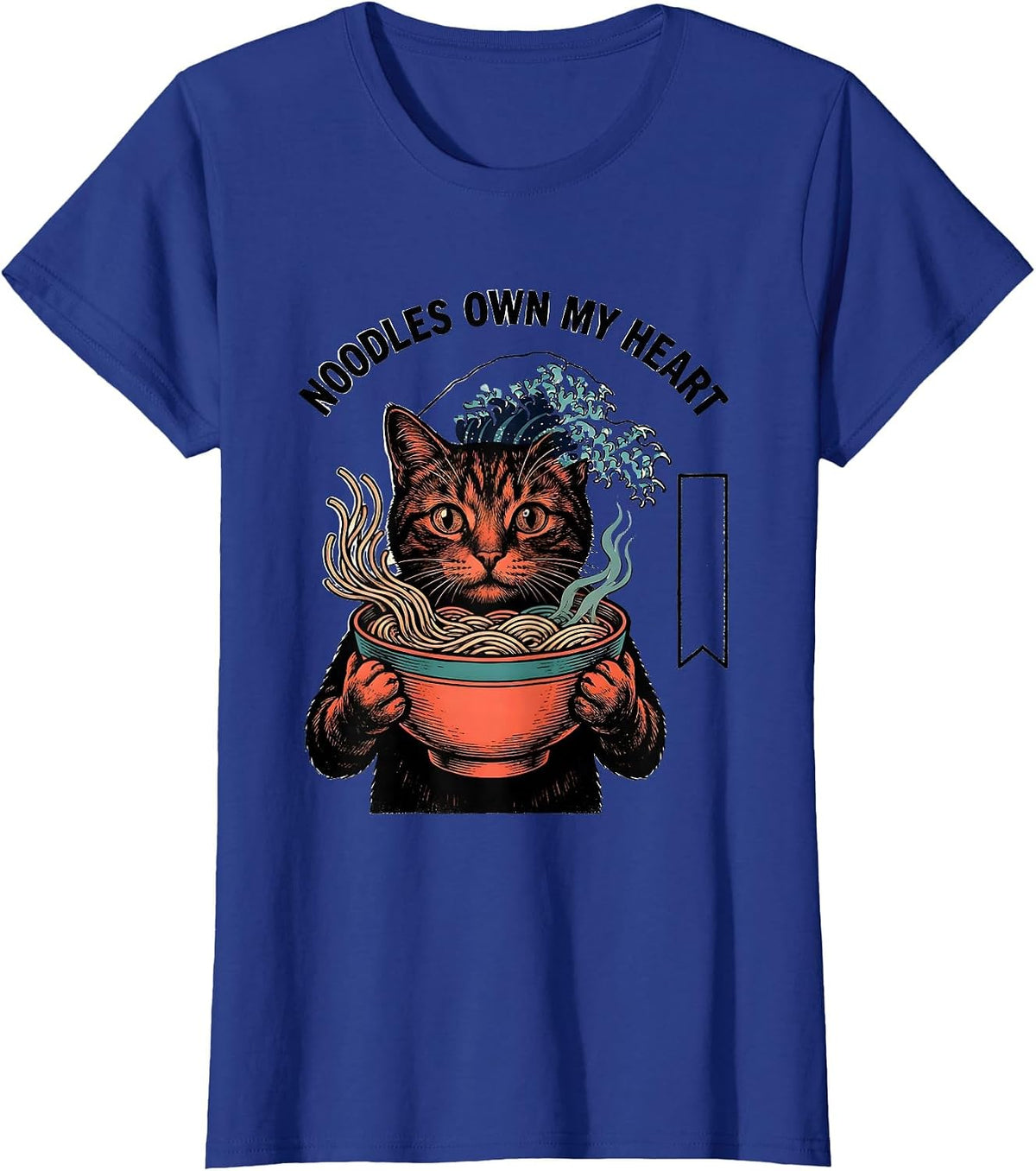 Women's Noodles Own My Heart Funny Kawaii Cat Anime Ramen Gift T-Shirt - Royal Blue