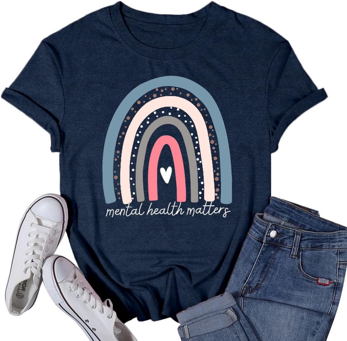 Mental Health Shirts for Women Therapist Psychologist Matters Tshirt Human Brain Illness Tee Tops - Blue