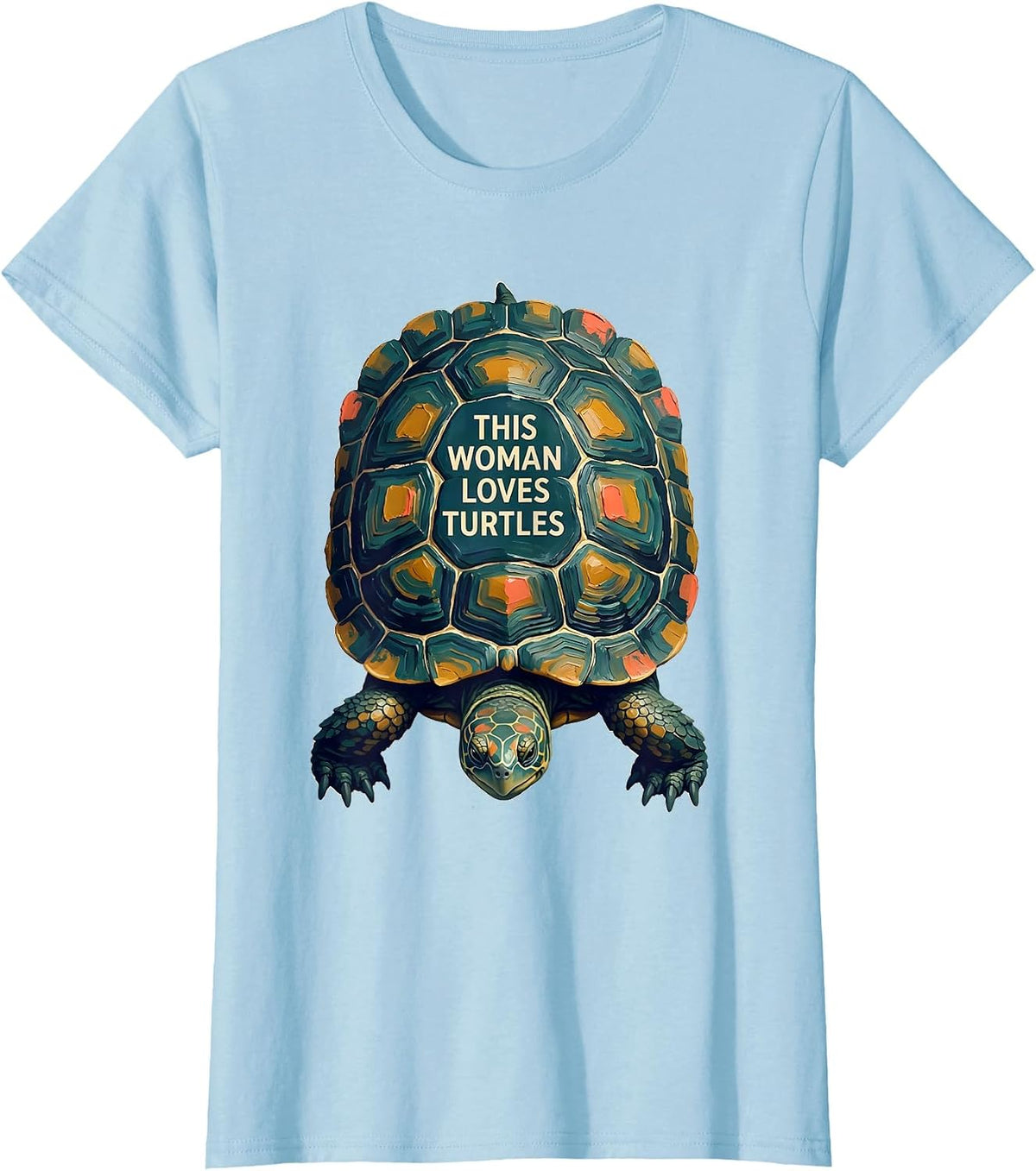 Women's This Woman Loves Turtles Funny Turtle Lover Gift for Her T-Shirt - Baby Blue