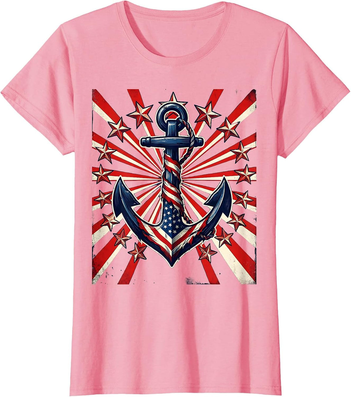Women's Anchor Sinking Into the Deep Ocean Graphic T-Shirt - Pink