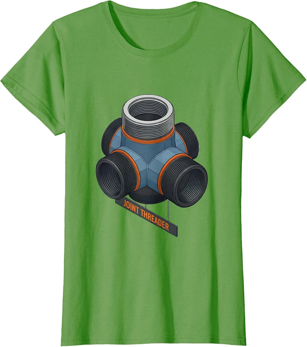 Women's Joint Threader Funny Plumber Pipefitter Occupational Humor T-Shirt - Grass Green