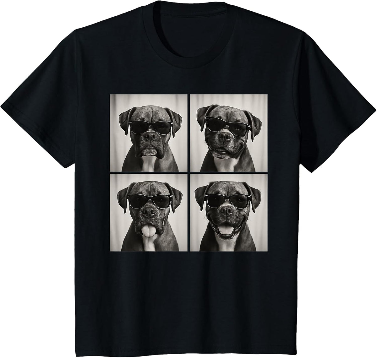 Funny Boxer Dog Lover Cute Boxer Photo Booth T-Shirt - Black