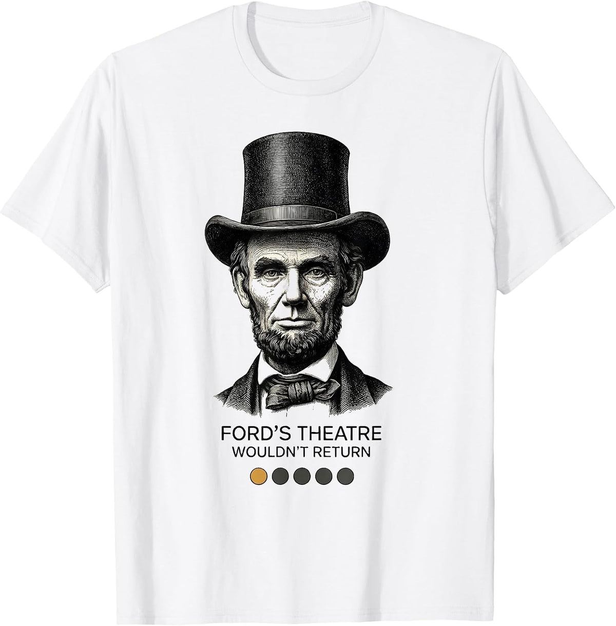 Men's Ford's Theatre: Wouldn't Return Funny History Buff Christmas T-Shirt - White