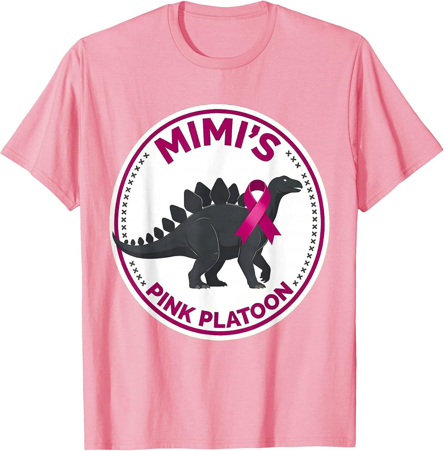 Mimi's Pink Platoon Editorial Conceptual Dinosaur Breast T-Shirt, Men, Pink, X-Large - As Pictured