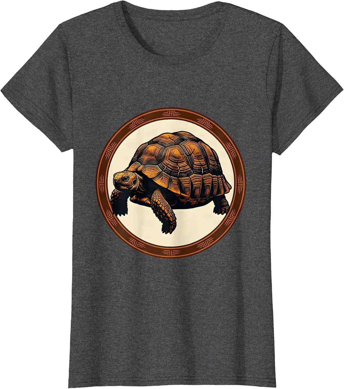 Women's Desert Tortoise Cracked Saddle Shell Western Art T-Shirt - Dark Heather Grey