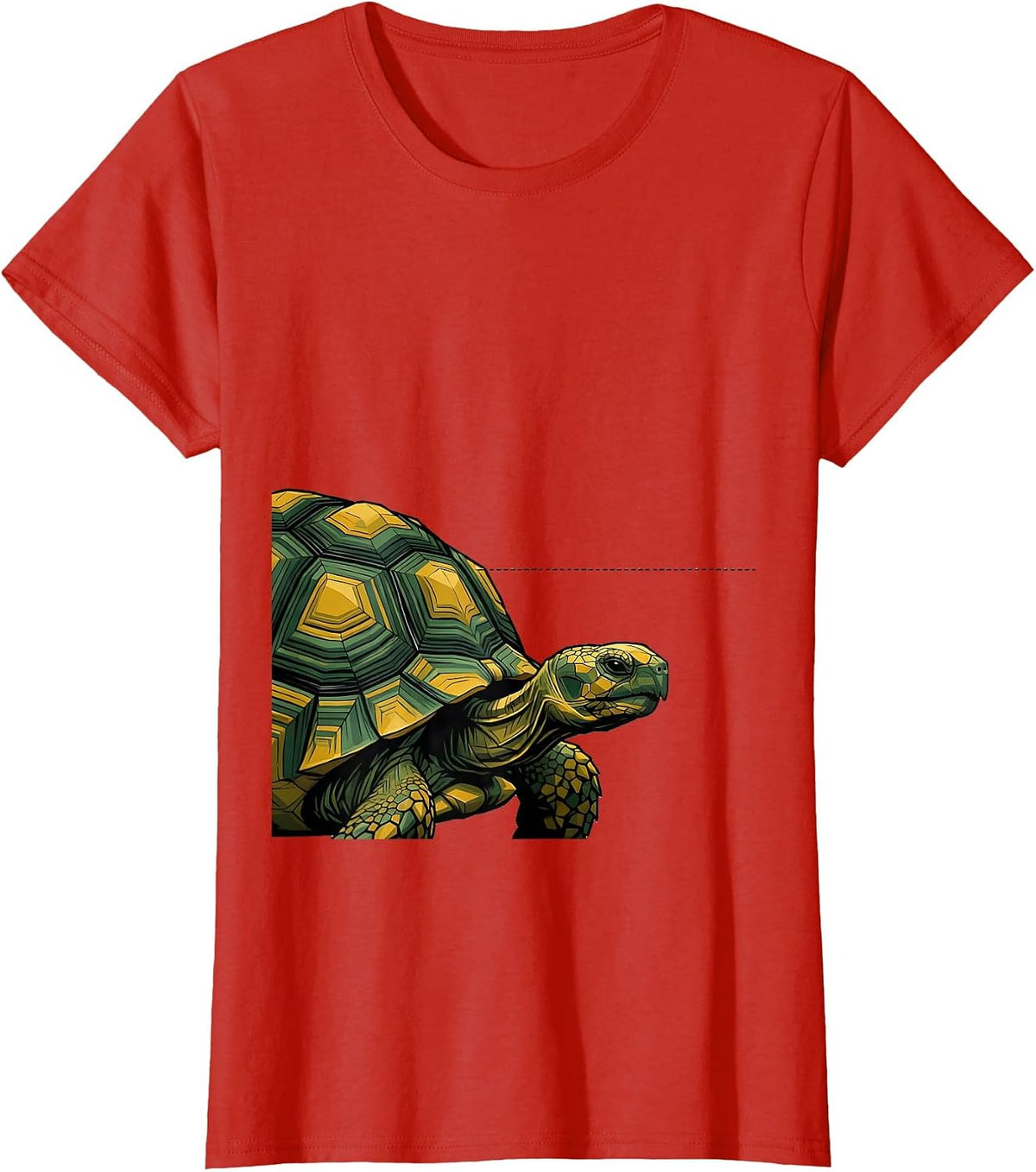 Women's Geometric Tortoise Animal Lover Humor T-Shirt - Red