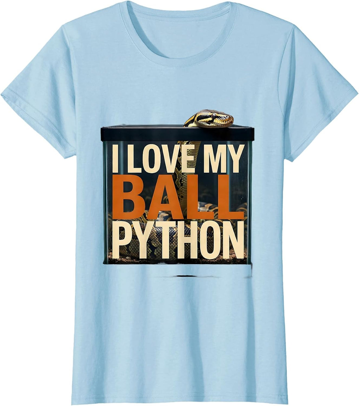 Women's I Love My Ball Python Funny Reptile Lover Pet Owner Gift T-Shirt - Baby Blue