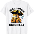 Men's My Ball Python Umbrella Funny Reptile Lover Snake Humor T-Shirt - White