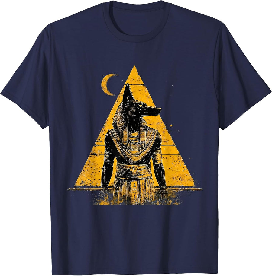 Egyptian God Egypt Mythology Ancient Egypt Anubis Egyptology T-Shirt - Navy Blue