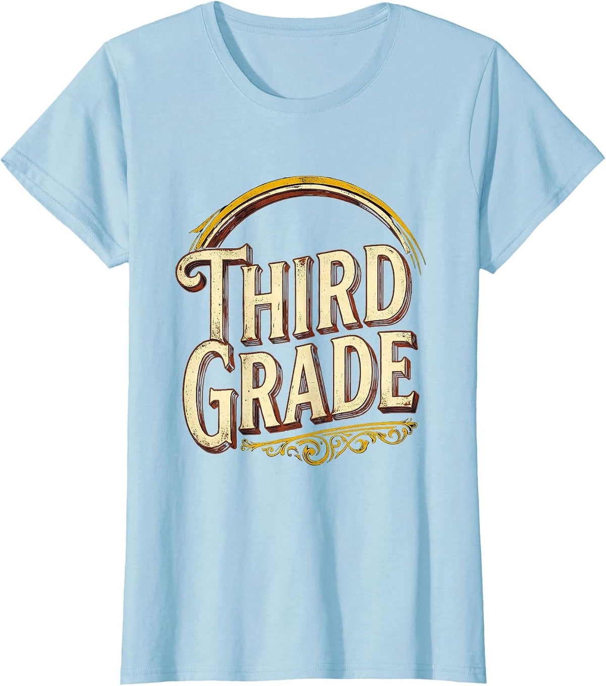 Third Grade Vintage Retro Teacher Back To School T-Shirt - Baby Blue