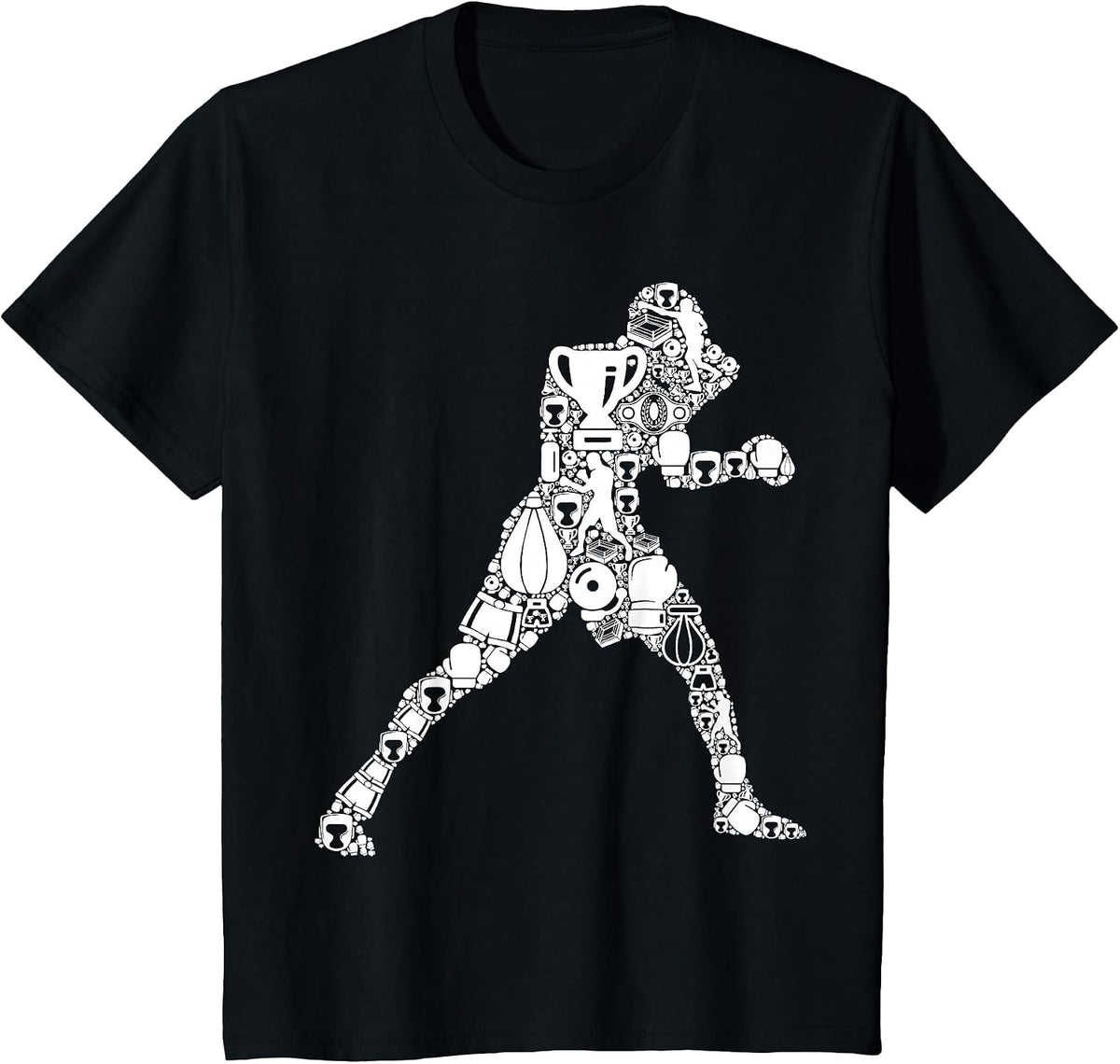 Boxer Boxers Men Boys Kids Box T-Shirt - Black