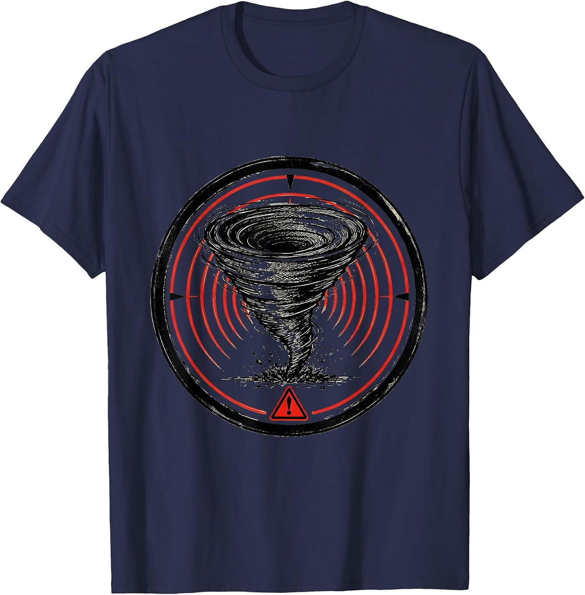 Sealed Radar Badge Storm Chaser Tornado Meteorology Humor T-Shirt - Navy Blue