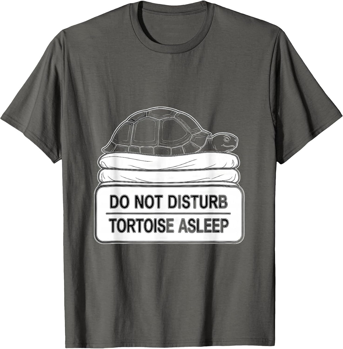 Do Not Disturb Tortoise Asleep Funny Animal Official T-Shirt - Asphalt Grey