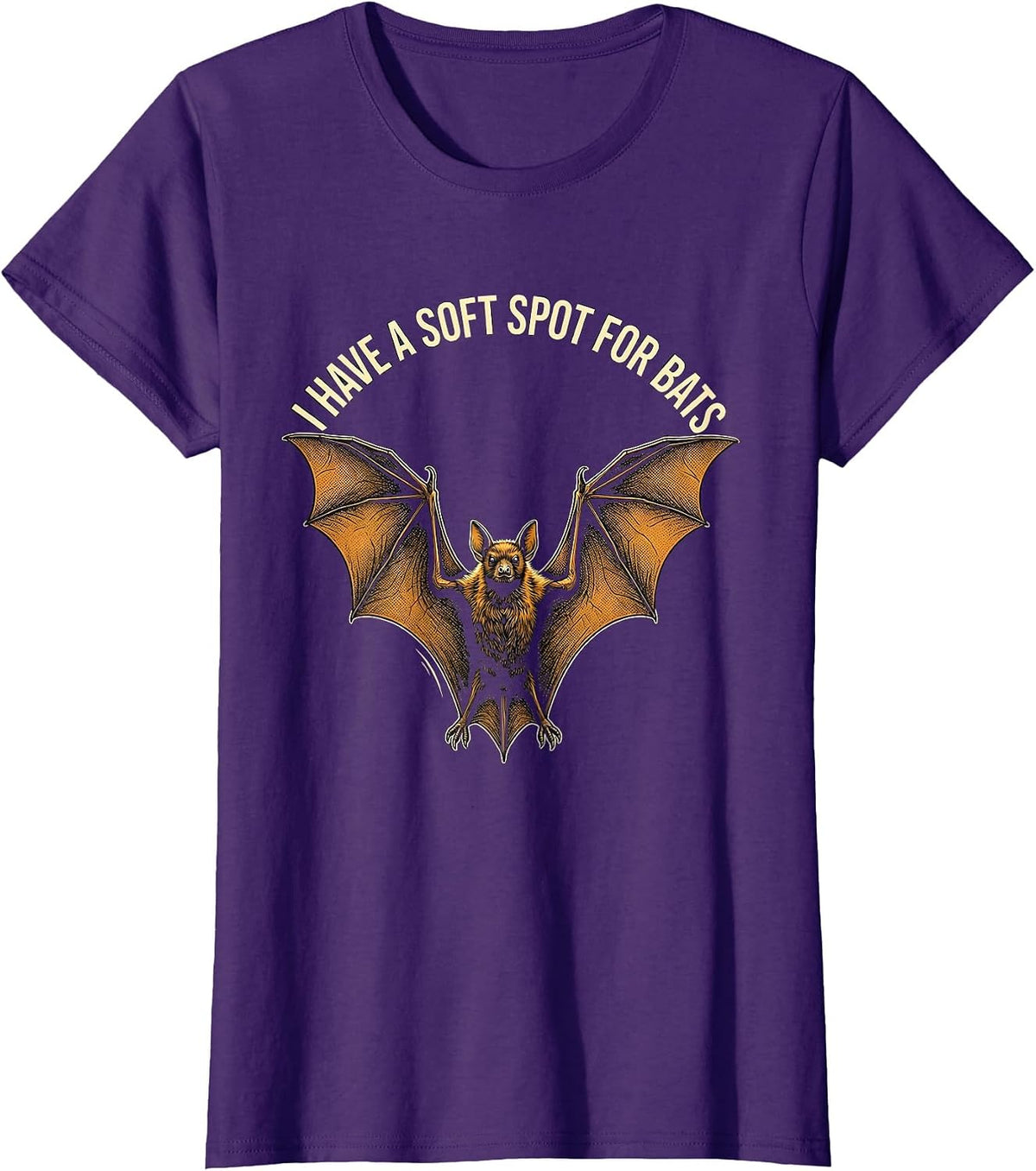 Women's I Have A Soft Spot For Bats Funny Bat Lover Wildlife T-Shirt - Purple