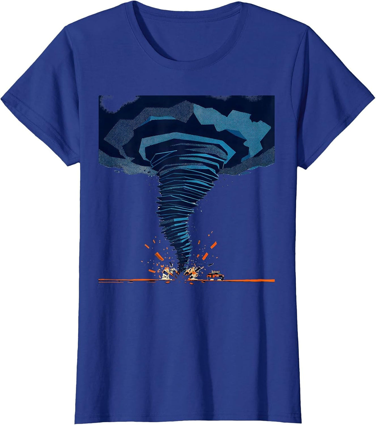 Women's Tornado Funnel Storm Chaser Meteorology Enthusiast Humor T-Shirt - Royal Blue