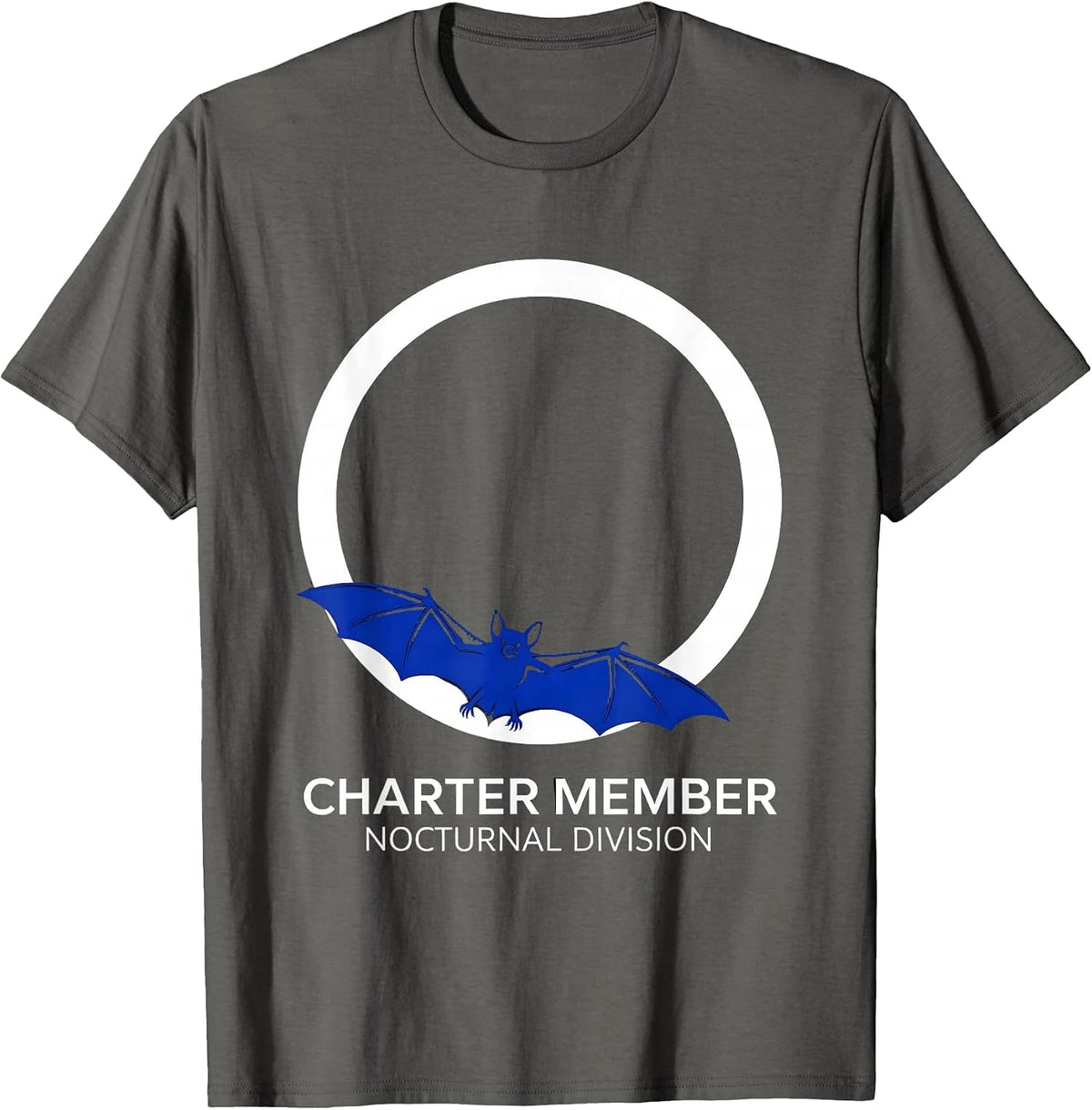 Charter Member Nocturnal Division Bat Lover Wildlife T-Shirt - Asphalt Grey