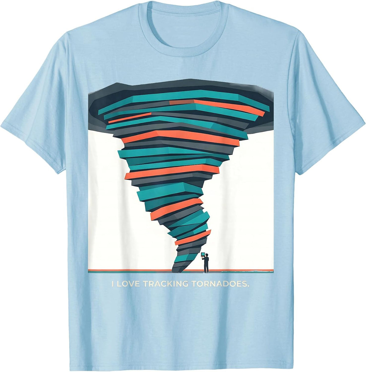 Men's I Love Tracking Tornadoes Funny Storm Chaser Meteorology T-Shirt - Baby Blue