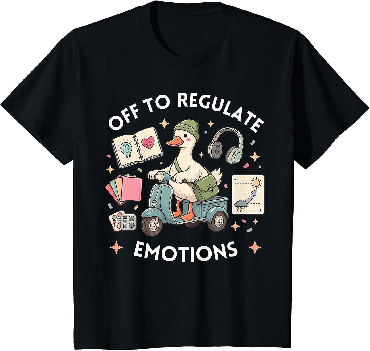 Off to Regulate Emotions Funny Goose ABA Therapy Therapist T-Shirt - Black
