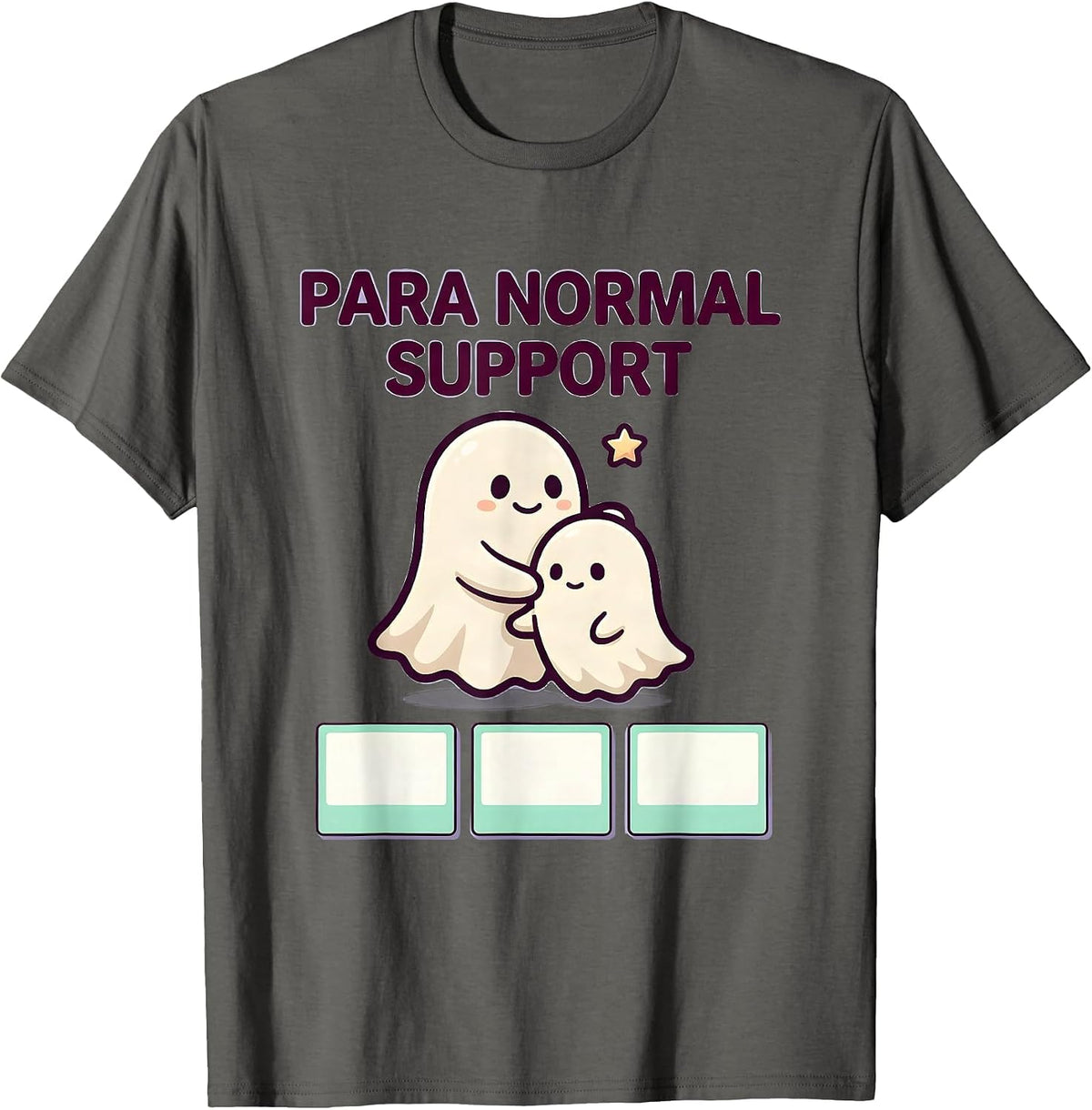 Para Normal Support Cute Kawaii Ghost Paraprofessional T-Shirt - Asphalt Grey