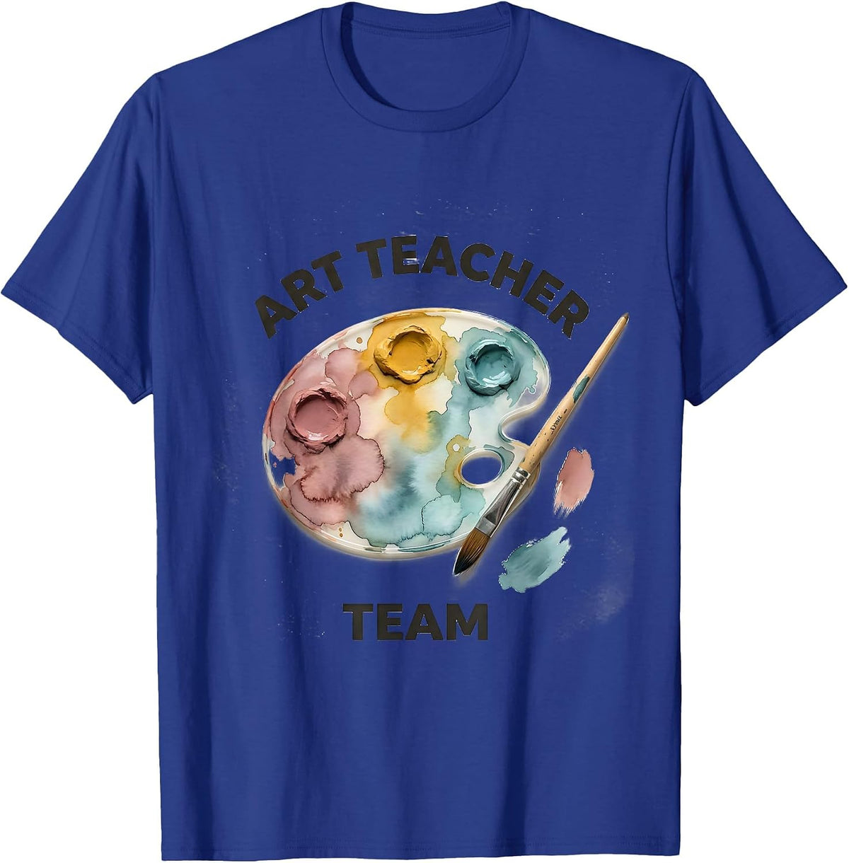 Men's Art Teacher Team Watercolor Painting Art Education Teacher T-Shirt - Royal Blue