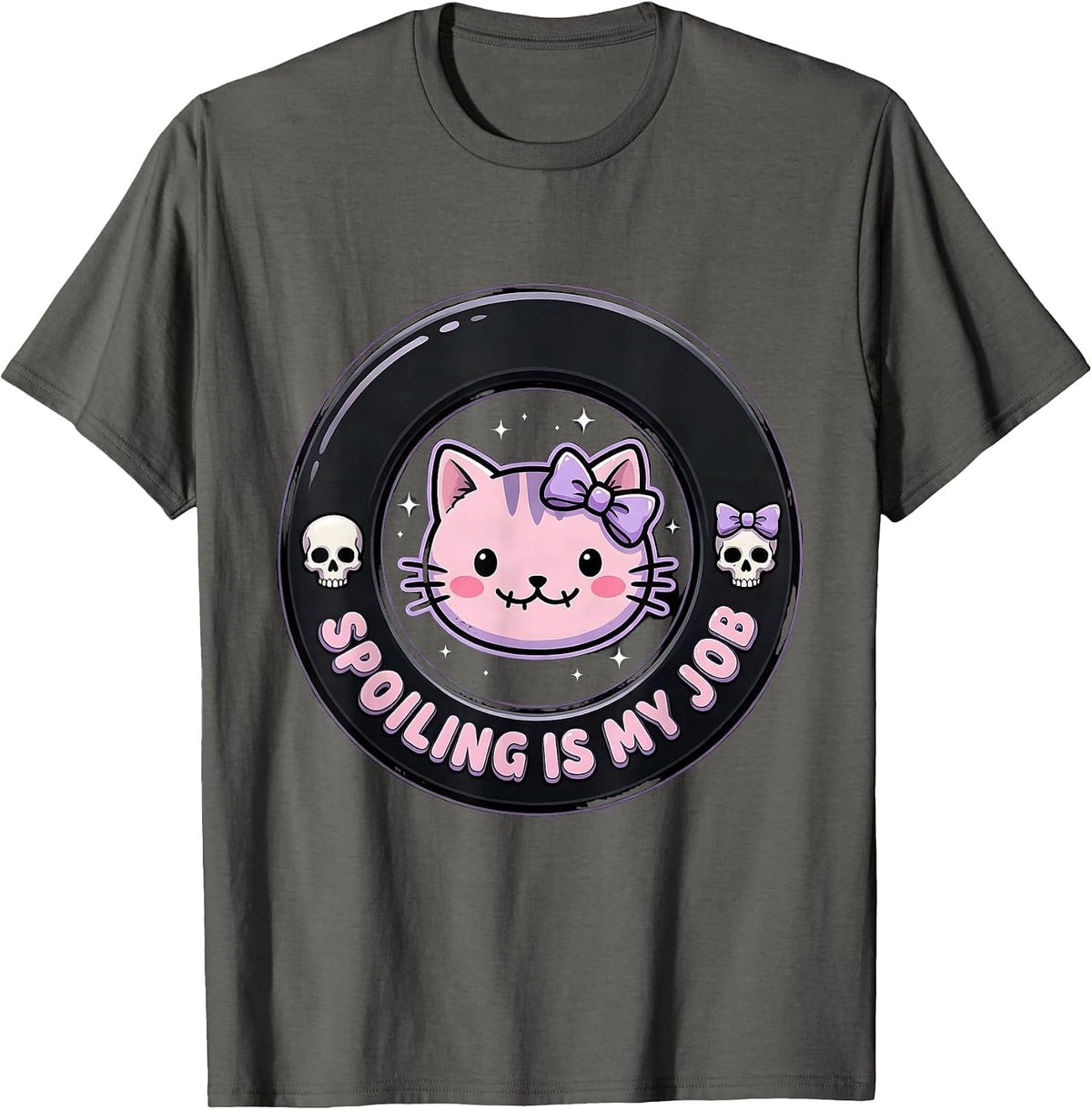 Spoiling Is My Job Proud Grandparent Mimi Design T-Shirt - Asphalt Grey