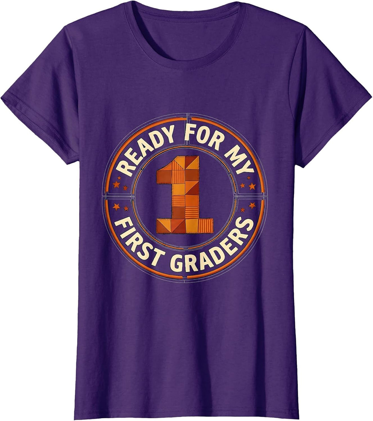 Ready For My First Graders Retro Teacher Back To School T-Shirt - Purple
