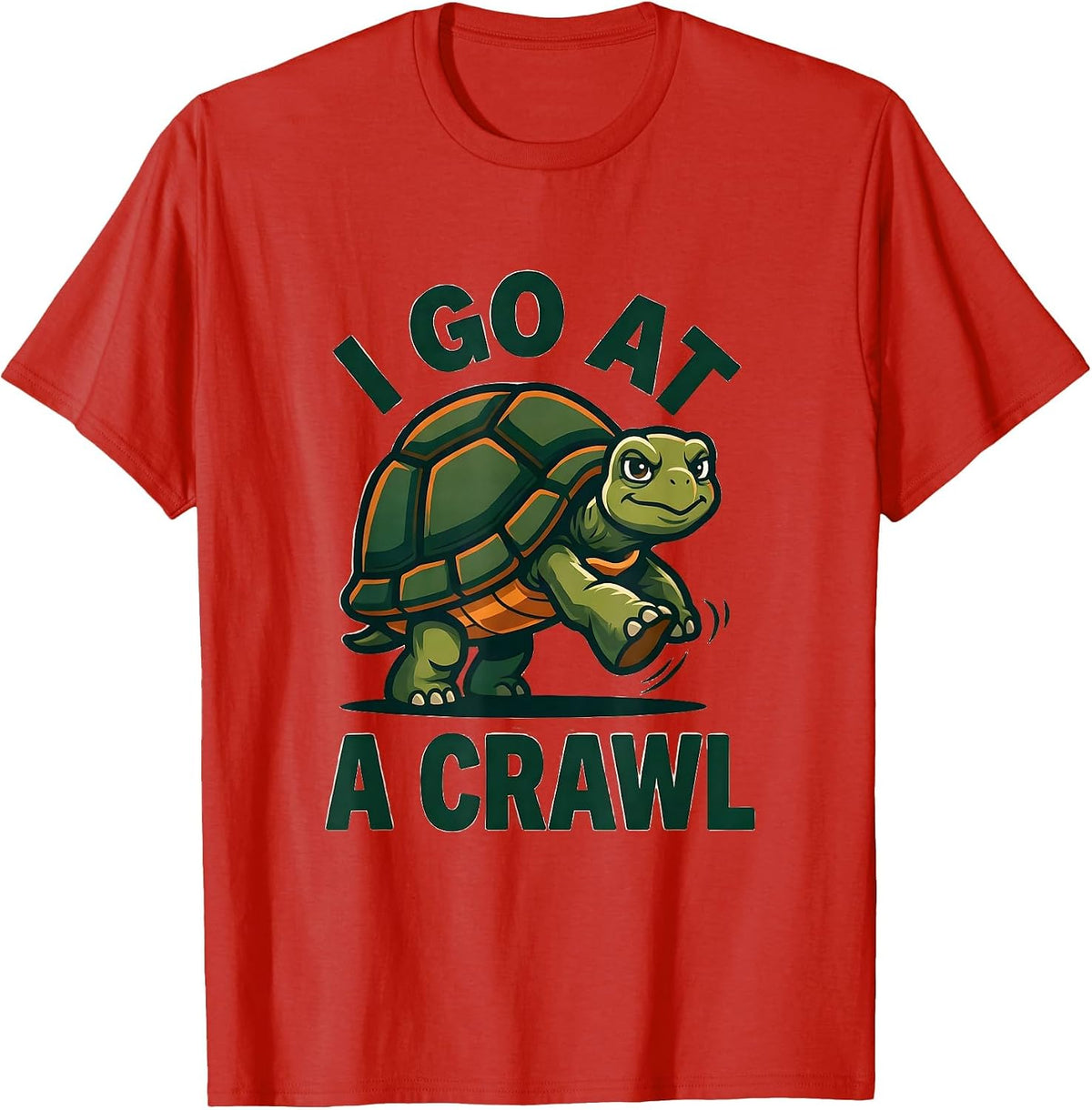 Men's I Go At A Crawl Funny Tortoise Lover Pet Humor T-Shirt - Red