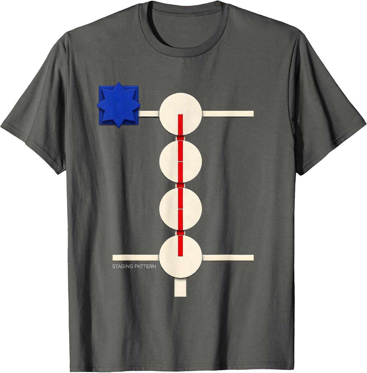 Staging Pattern Swiss International Patriotic RC Car Drag T-Shirt - Asphalt Grey