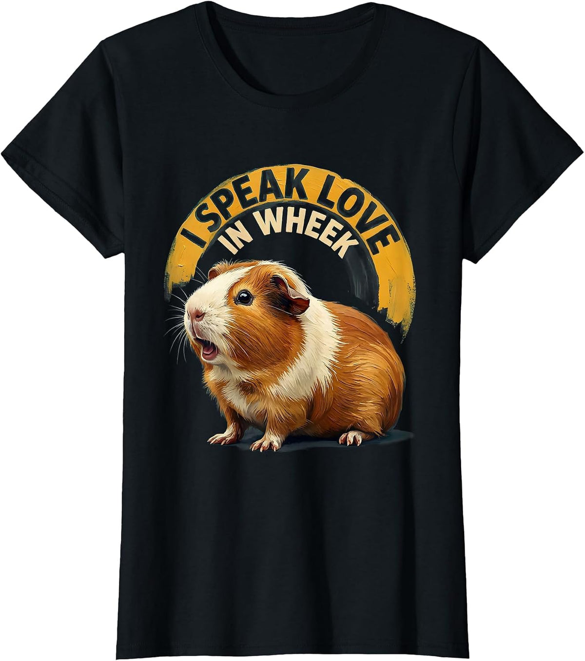 I Speak Love In Wheek Cute Guinea Pig Lover Cavy Owner Gift T-Shirt - Black