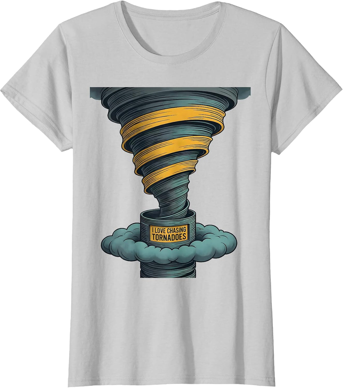 I Love Chasing Tornadoes Midcentury Modern Storm Chaser T-Shirt - Silver Grey