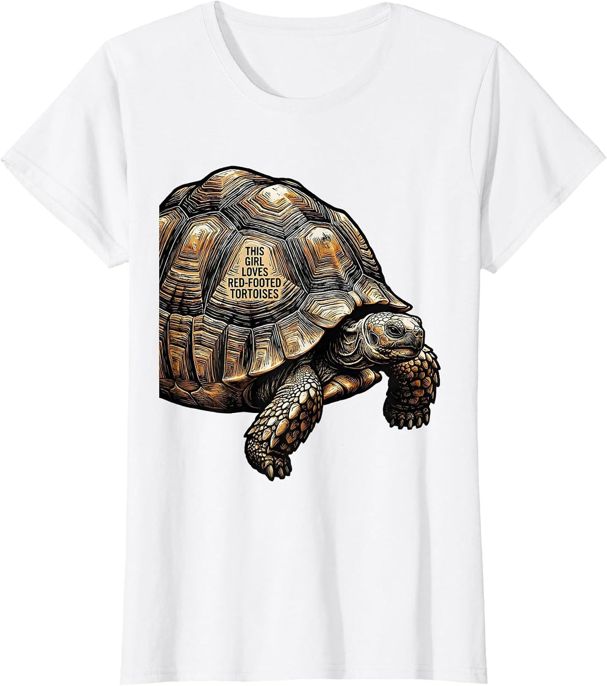 Women's This Girl Loves Red-Footed Tortoises Cute Reptile Lover Gift T-Shirt - White