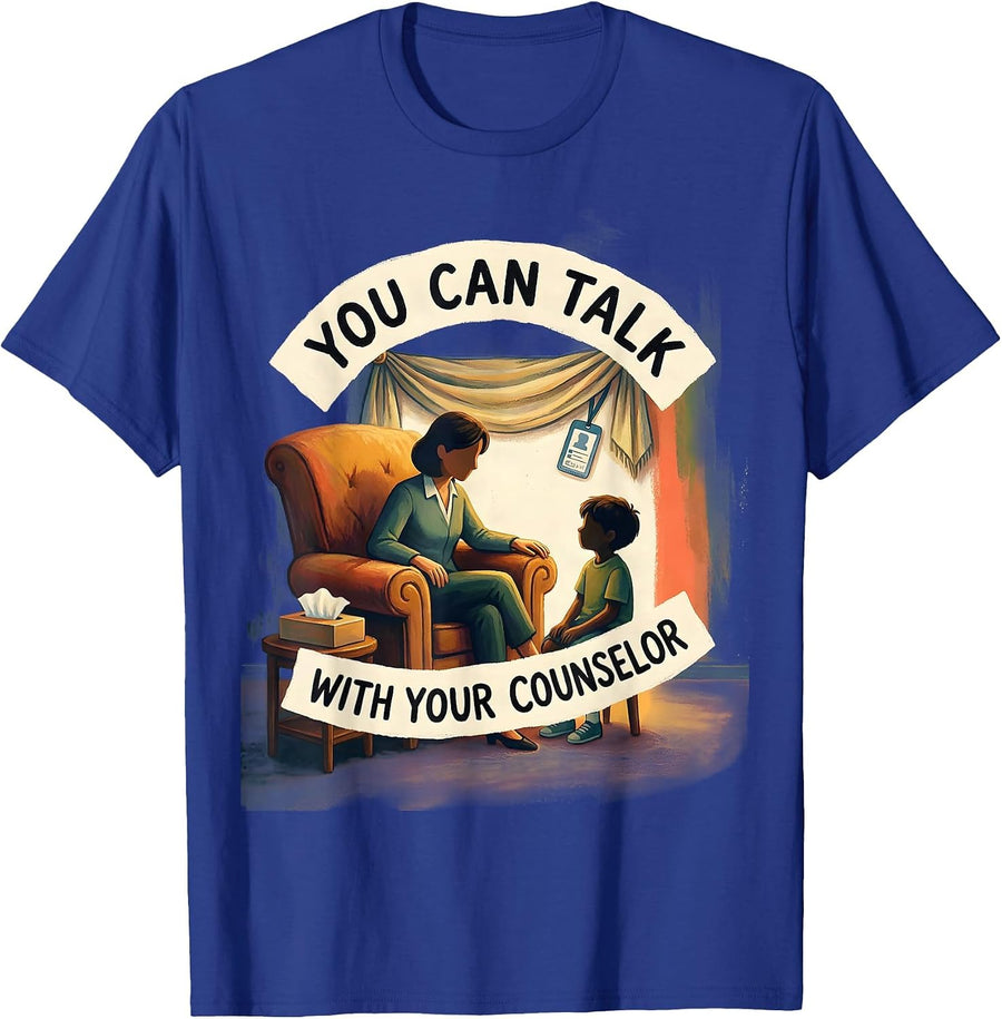 You Can Talk With Your Counselor Storybook Counselor Staff T-Shirt - Royal Blue